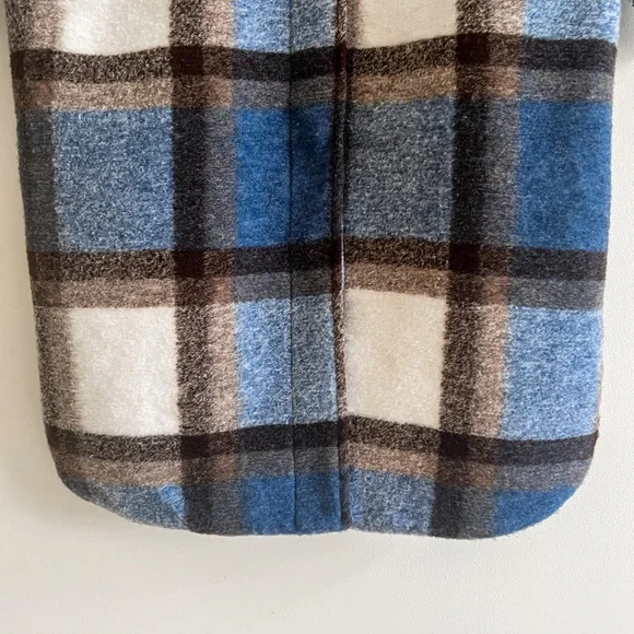 🏷️ SOLD • H&M • Oversized Coat Shacket in Blue Plaid • Small - Picture 6 of 13